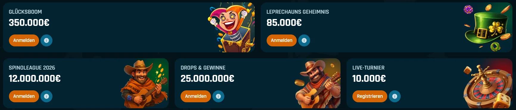Aktuelle Ringospin Casino Turniere mit großen Preispools